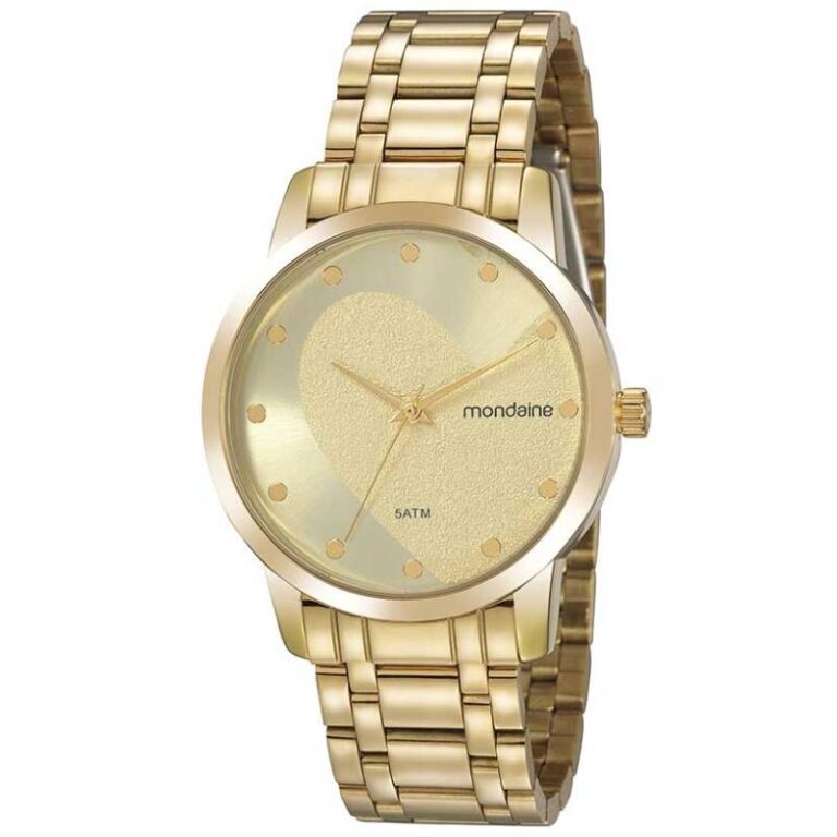 Relógio Mondaine Feminino 99486LPMKDE2 Dourado com Coração G
