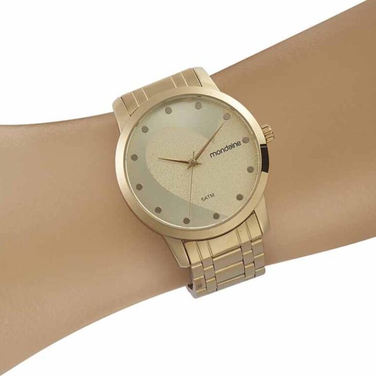 Relógio Mondaine Feminino 99486LPMKDE2 Dourado com Coração G - Imagem 4
