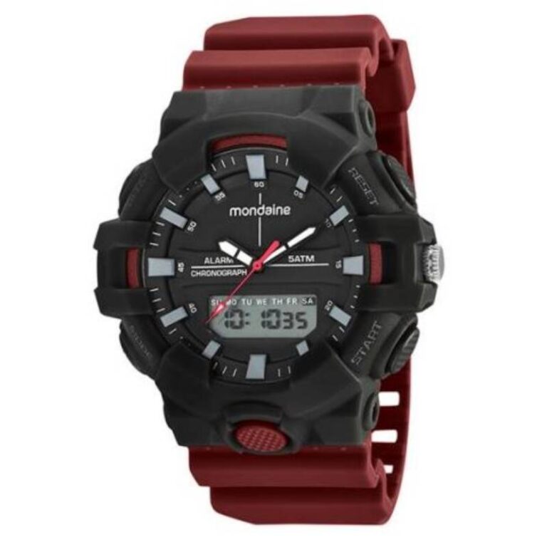 Relógio Mondaine Masculino 85009G0MVNP2 Preto e Vinho
