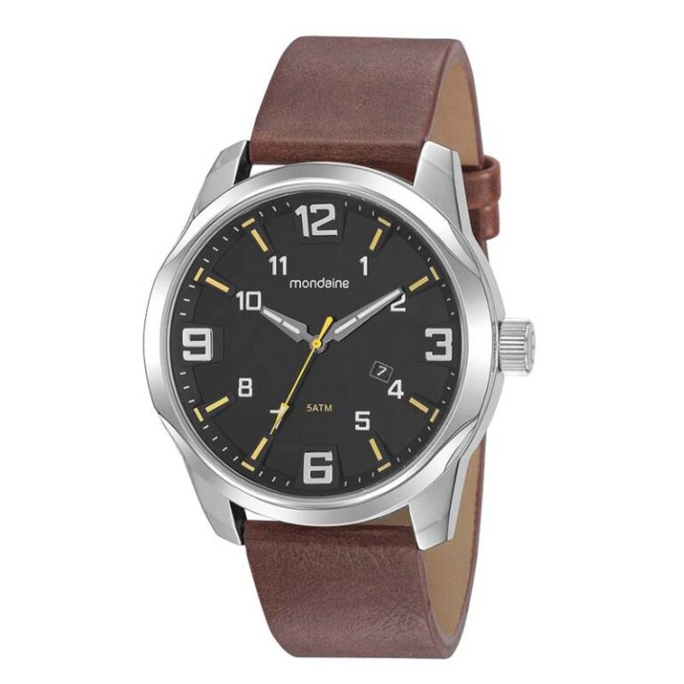 Relógio Mondaine Masculino 99401G0MVNH1 Fundo Preto PU Couro
