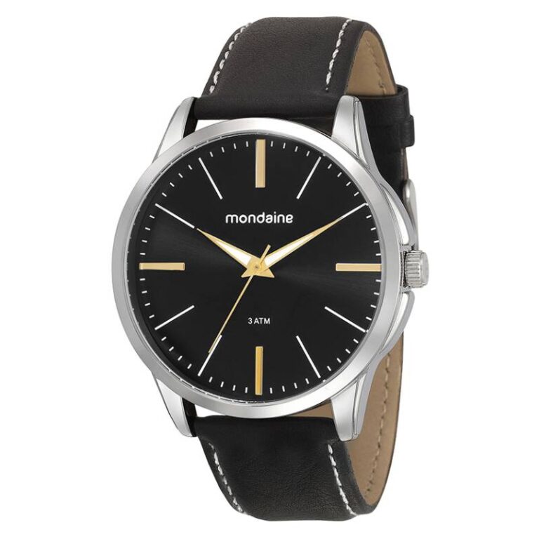 Relógio Mondaine Masculino 76706G0MVNH1 Couro Preto F P