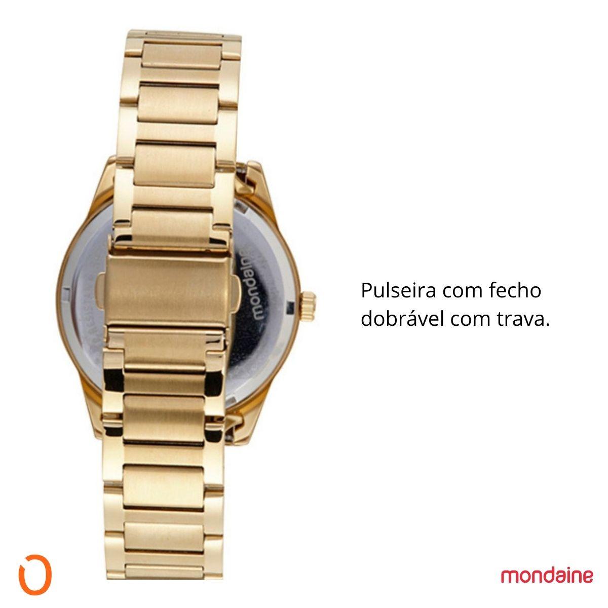 Relógio Mondaine Feminino Analógico 32518LPMVDE1 Dourado FCP - Imagem 4