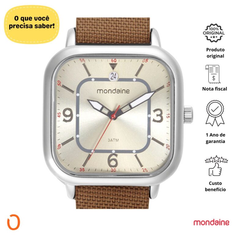 Relógio Mondaine Masculino Analógico 99642G0MVNJ2 A COURO S - Imagem 2