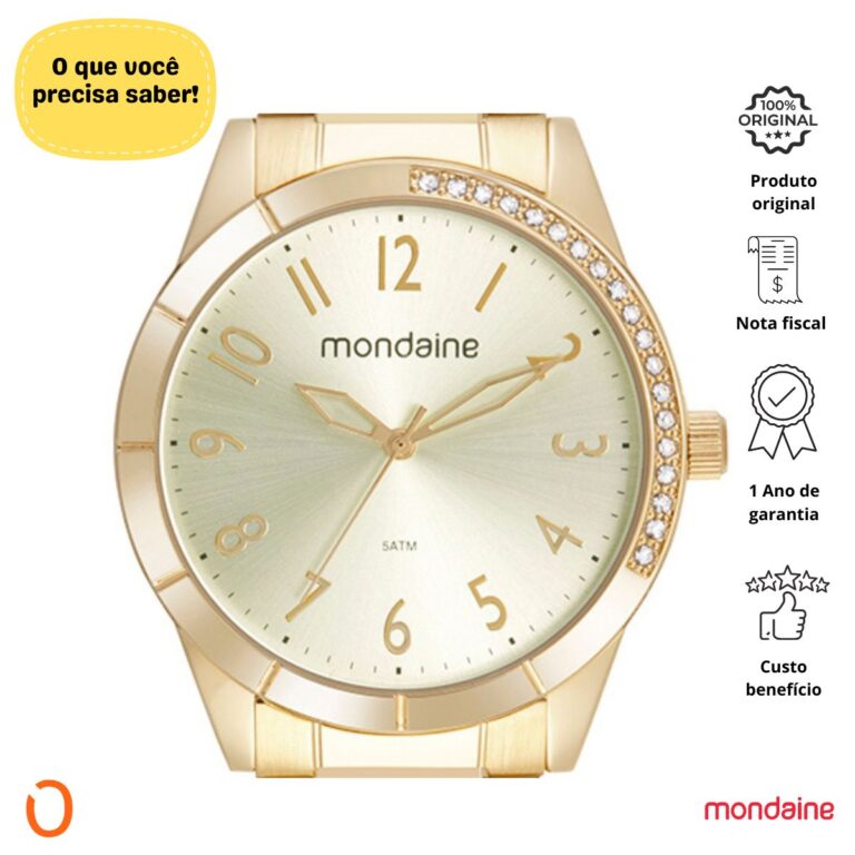 Relógio Mondaine Feminino 32522LPMVDE1 Dourado F Champanhe - Imagem 2