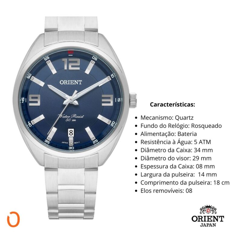 Relógio Orient Feminino Analógico FBSS1183 Aço F Azul - Imagem 3