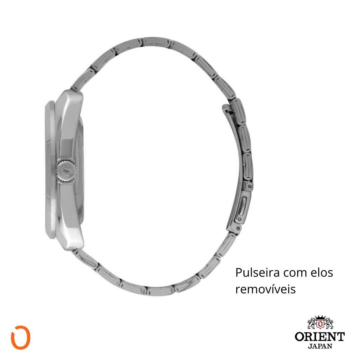 Relógio Orient Masculino Automático F49SS021 Aço F Azul - Imagem 5