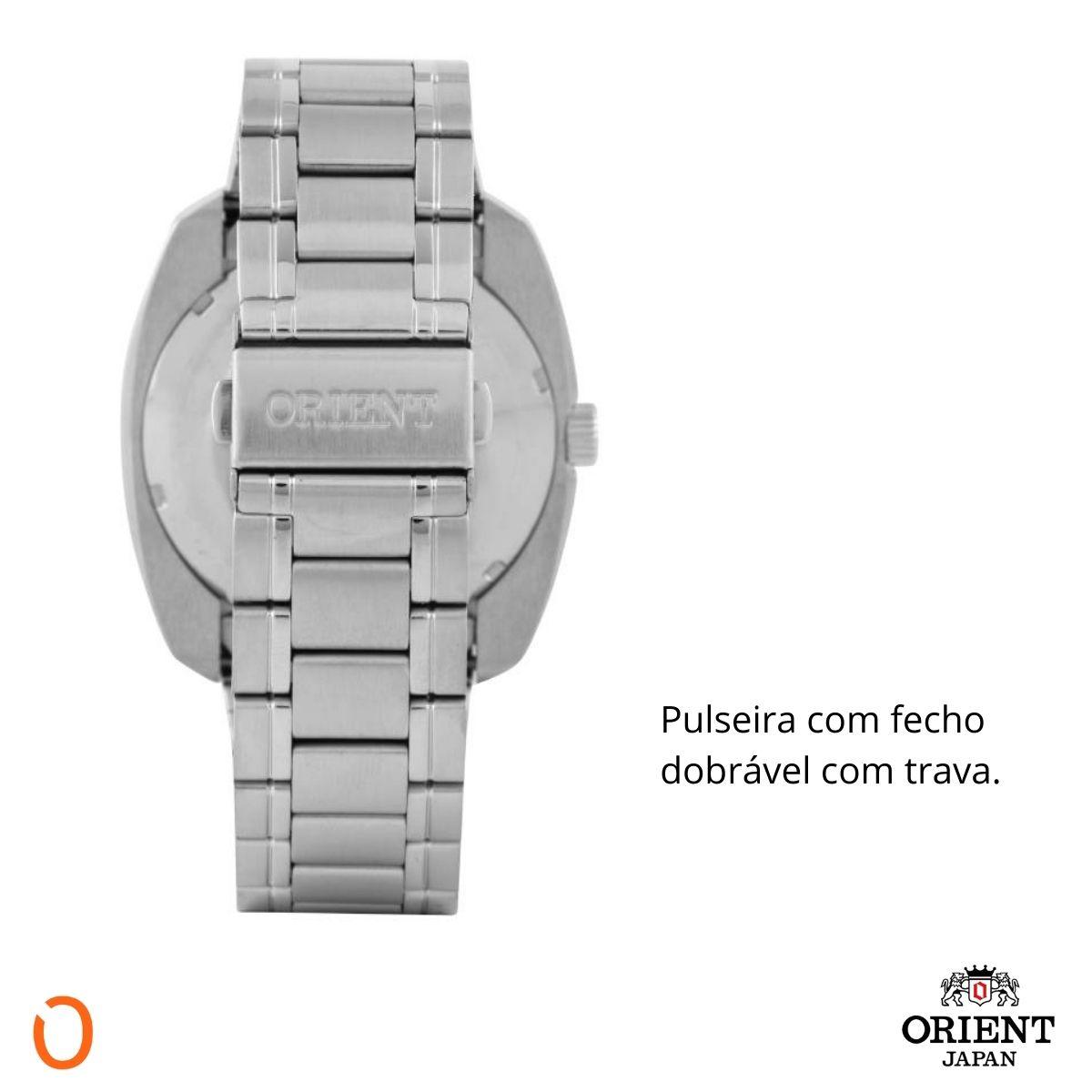 Relógio Orient Masculino Automático F49SS021 Aço F Azul - Imagem 4