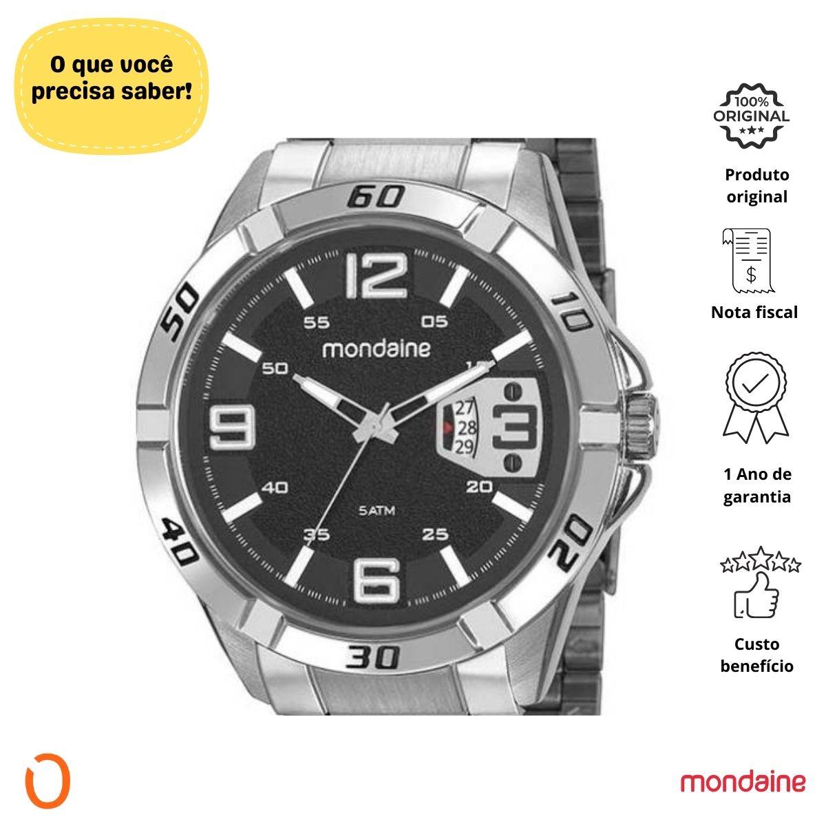 Relógio Mondaine Masculino 53834G0MVNE1 Casual Prateado Aço - Imagem 2