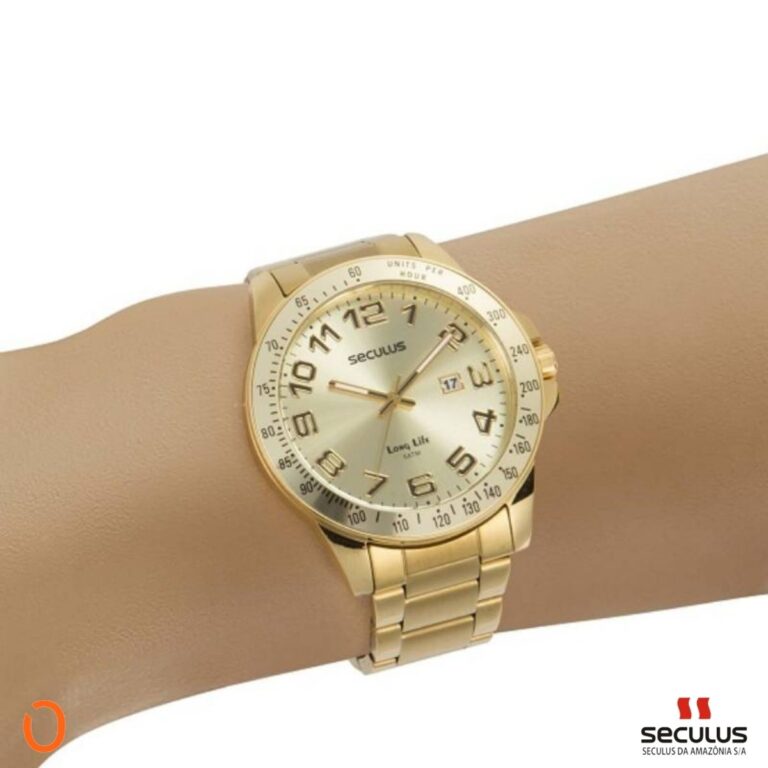 Relógio Seculus Masculino Analógico 20854GPSVDA2 Dourado NG - Imagem 5