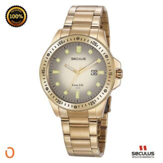 Relógio Seculus Masculino Analógico 20852GPSVDA2 Aço Dourado