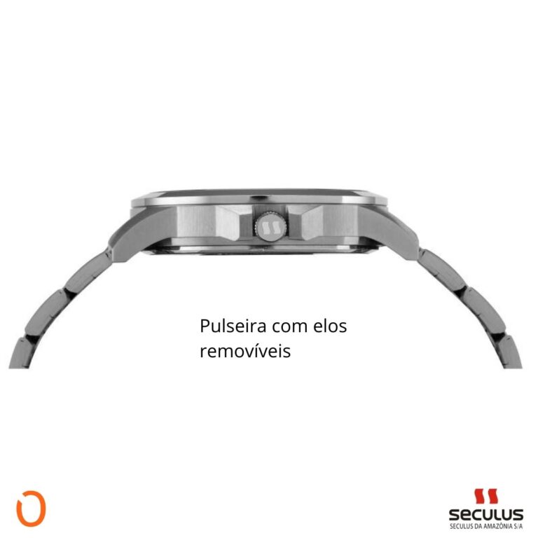 Relógio Seculus Masculino Analógico 44083G0SVNA1 AÇO F PRETO - Imagem 4
