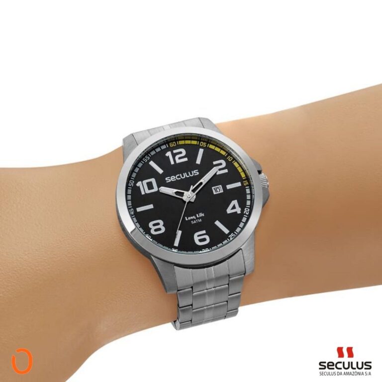 Relógio Seculus Masculino Analógico 44083G0SVNA1 AÇO F PRETO - Imagem 5