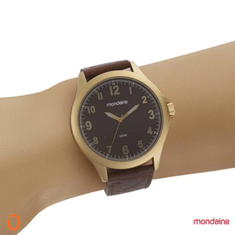 Relógio Mondaine Masculino 83482GPMVDH2  Marrom PU Couro - Imagem 5