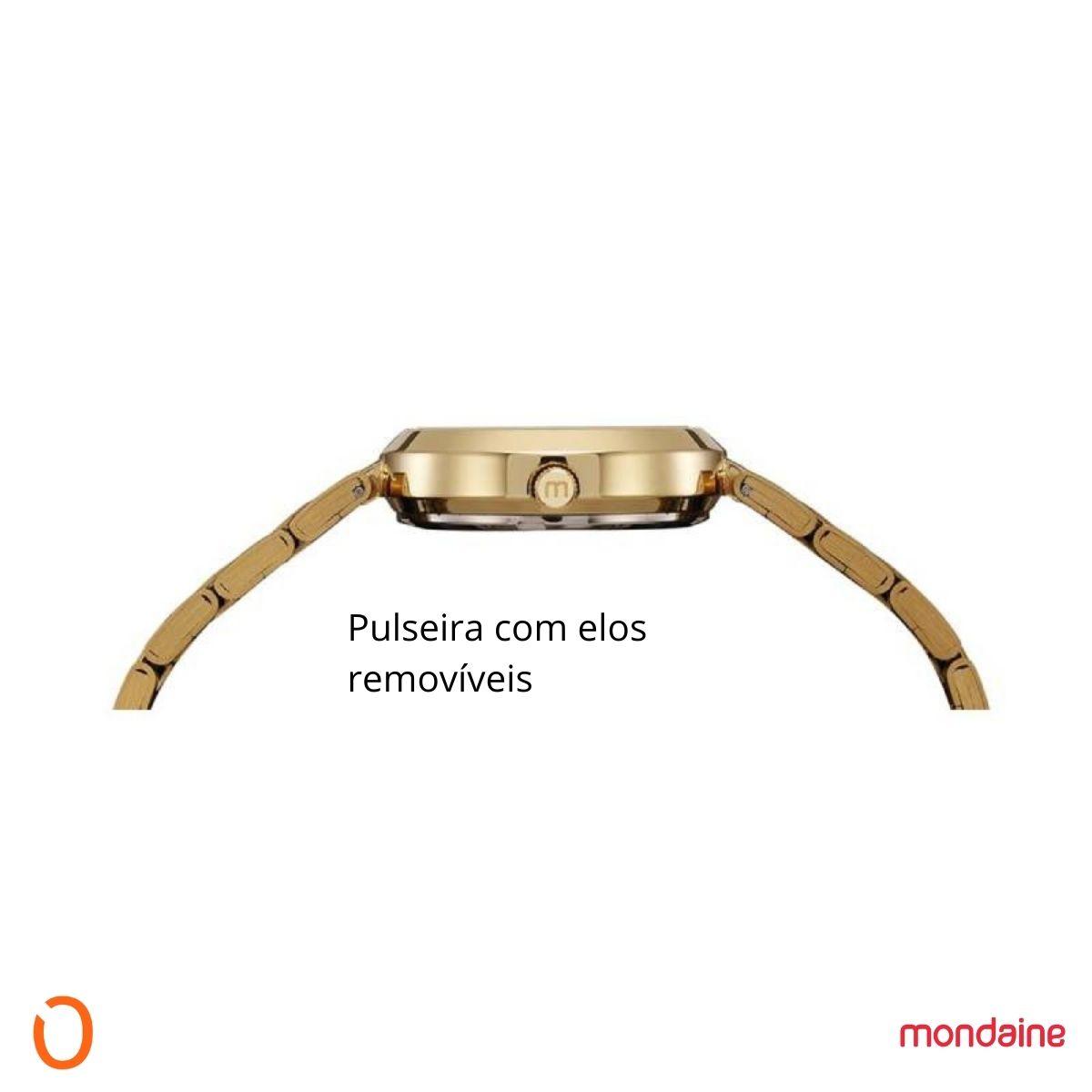 Relógio Mondaine Feminino 32115LPMVDE1 Dourado com números P - Imagem 4