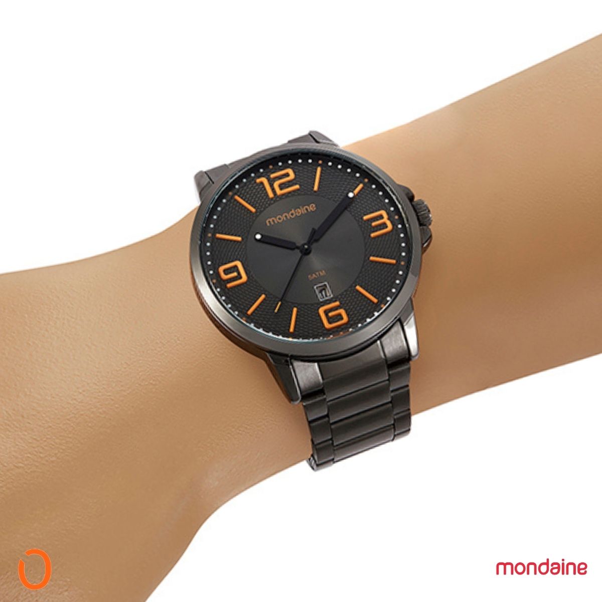 Relógio Mondaine Masculino 32305GPMVSE2 F Cinza P Laranja - Imagem 5