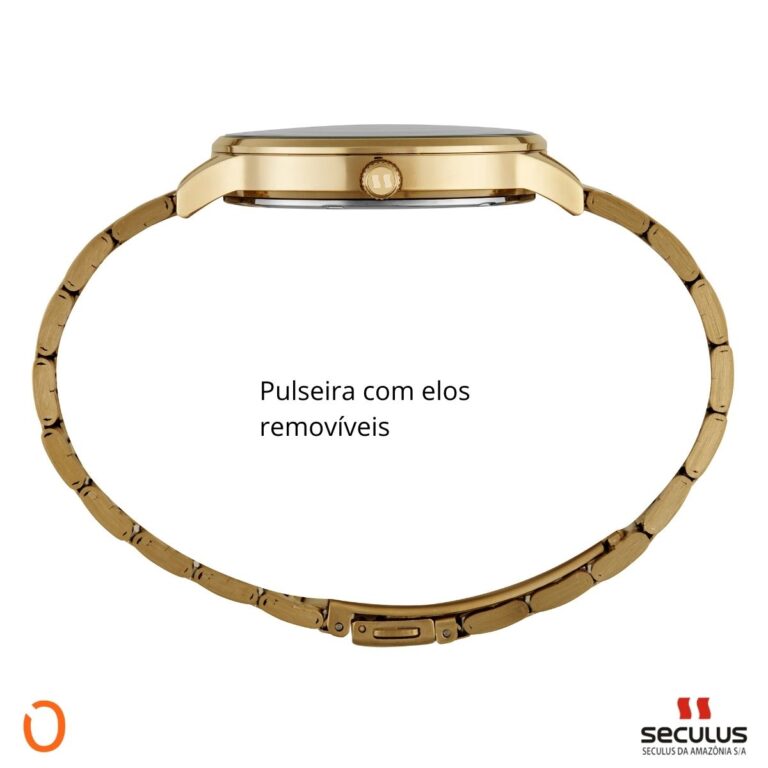 Relógio Seculus Feminino Analógico 77184LPSVDS1 Dourado FCP - Imagem 5