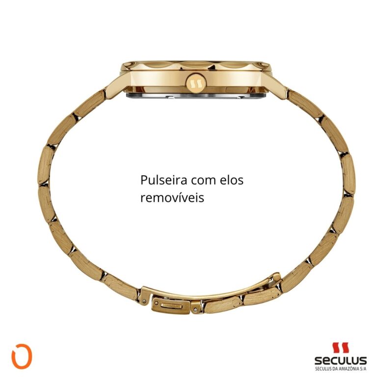 Relógio Seculus Feminino Analógico 77169LPSVDS1 Dourado FCP - Imagem 5