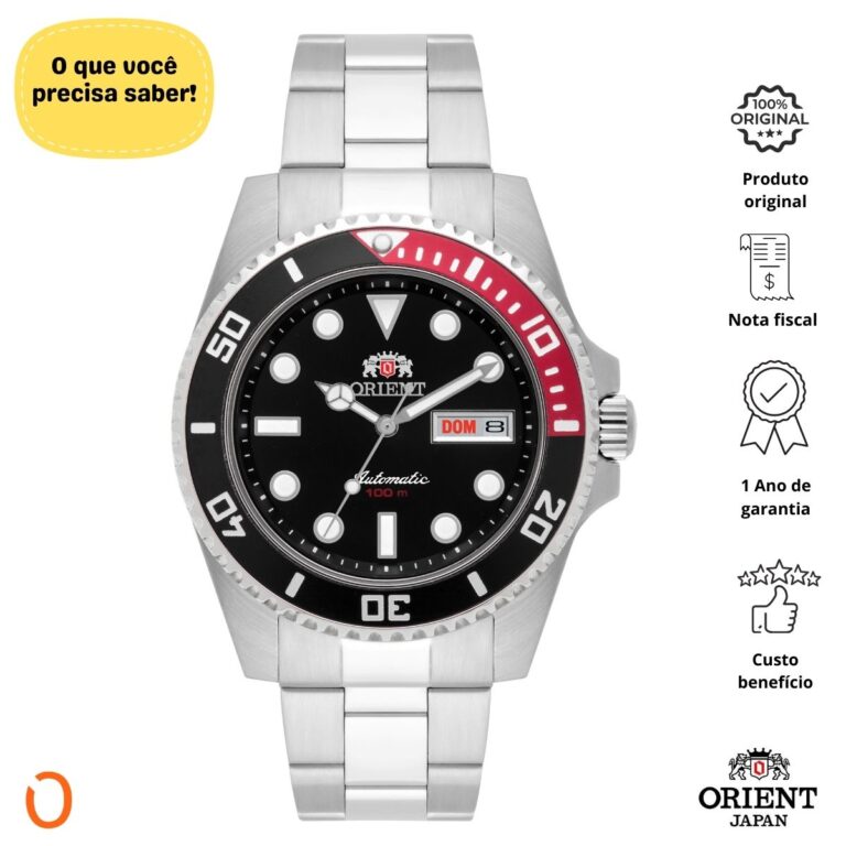 Relógio Orient Masculino Automático 469SS068F Aço F Preto - Imagem 2
