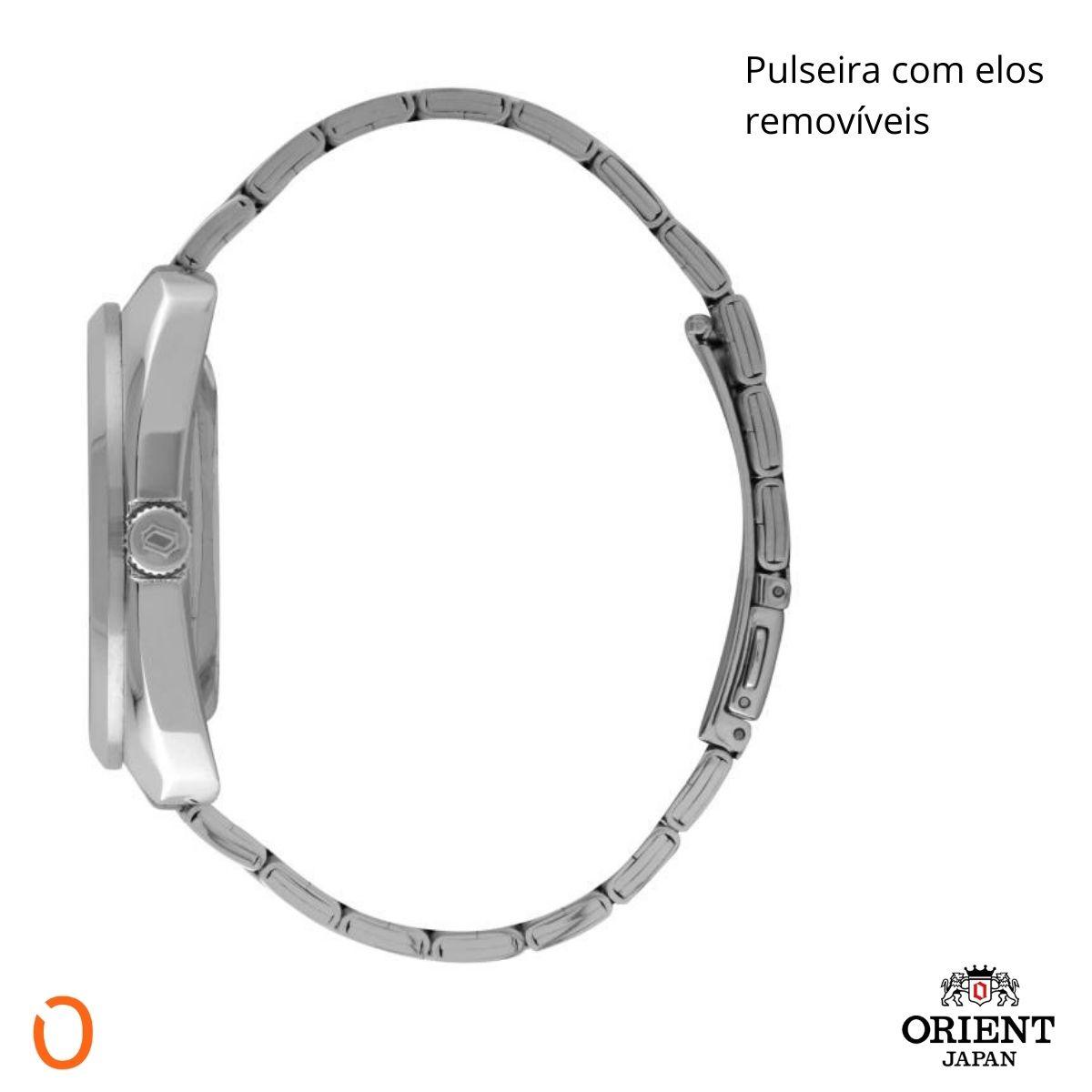 Relógio Orient Masculino Automático F49SS021 Aço F Verde - Imagem 4