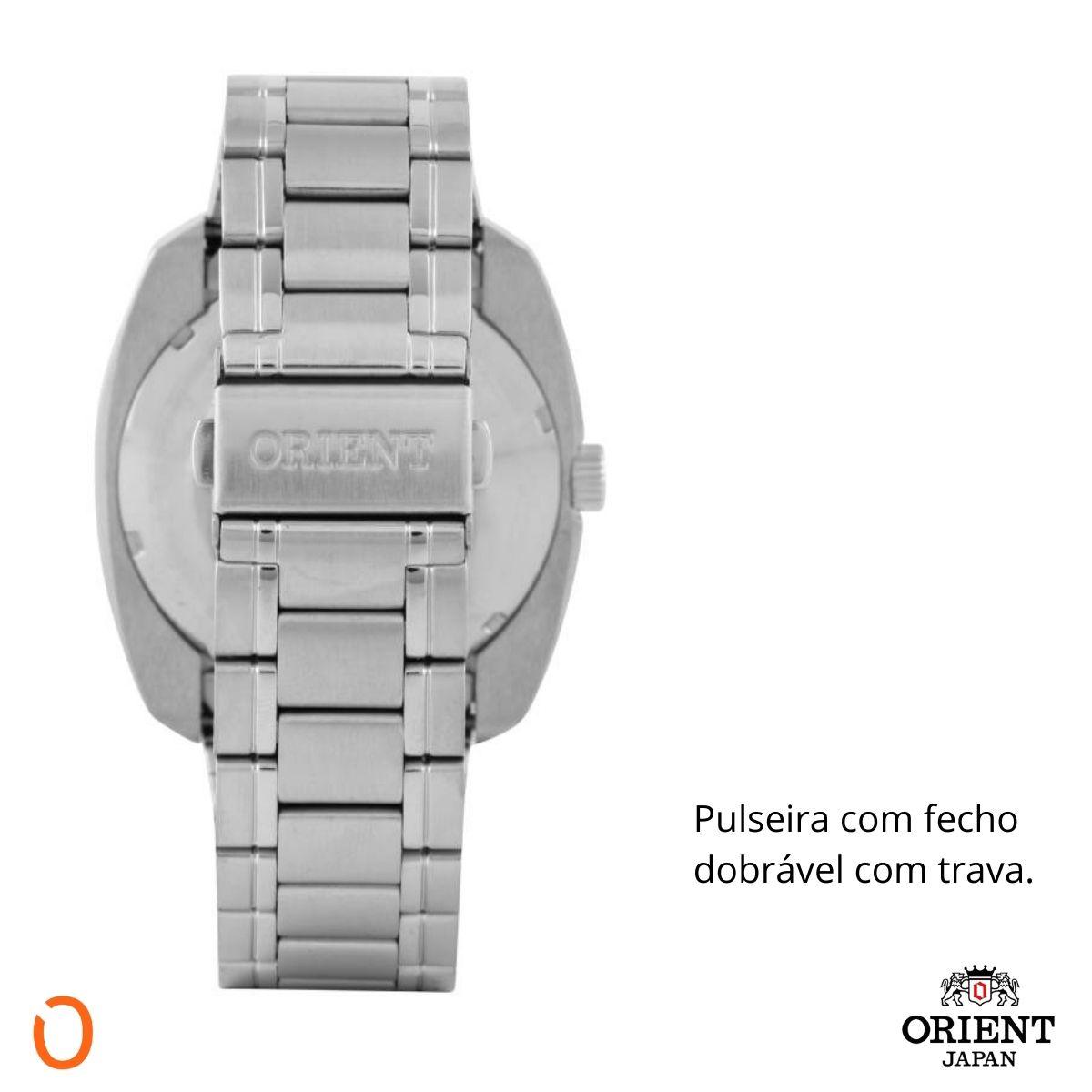 Relógio Orient Masculino Automático F49SS021 Aço F Verde - Imagem 5