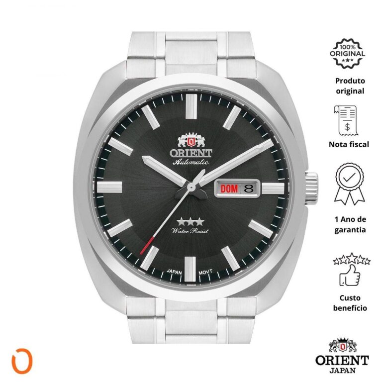 Relógio Orient Masculino Automático F49SS021 Aço F Preto - Imagem 2