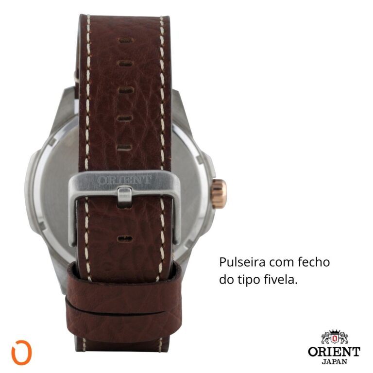 Relógio Orient Masculino Analógico MTSCM004 Aço F Azul Couro - Imagem 5
