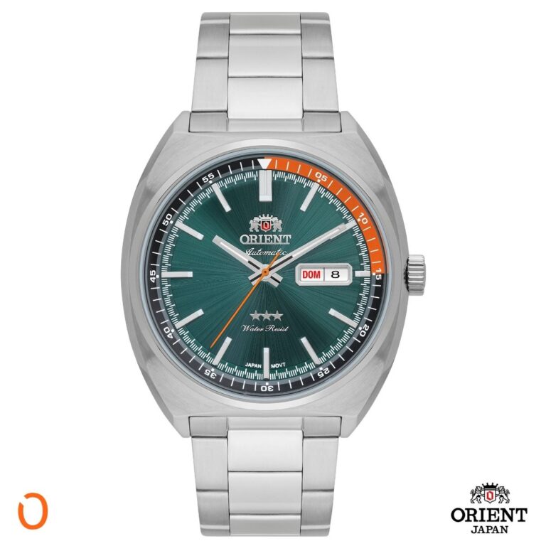 Relógio Orient Masculino Automático F49SS032 Aço F Verde DL