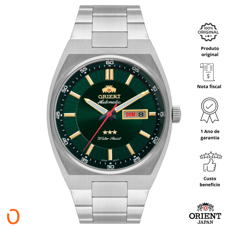 Relógio Orient Masculino Automático 469SS087F Aço F Verde - Imagem 2
