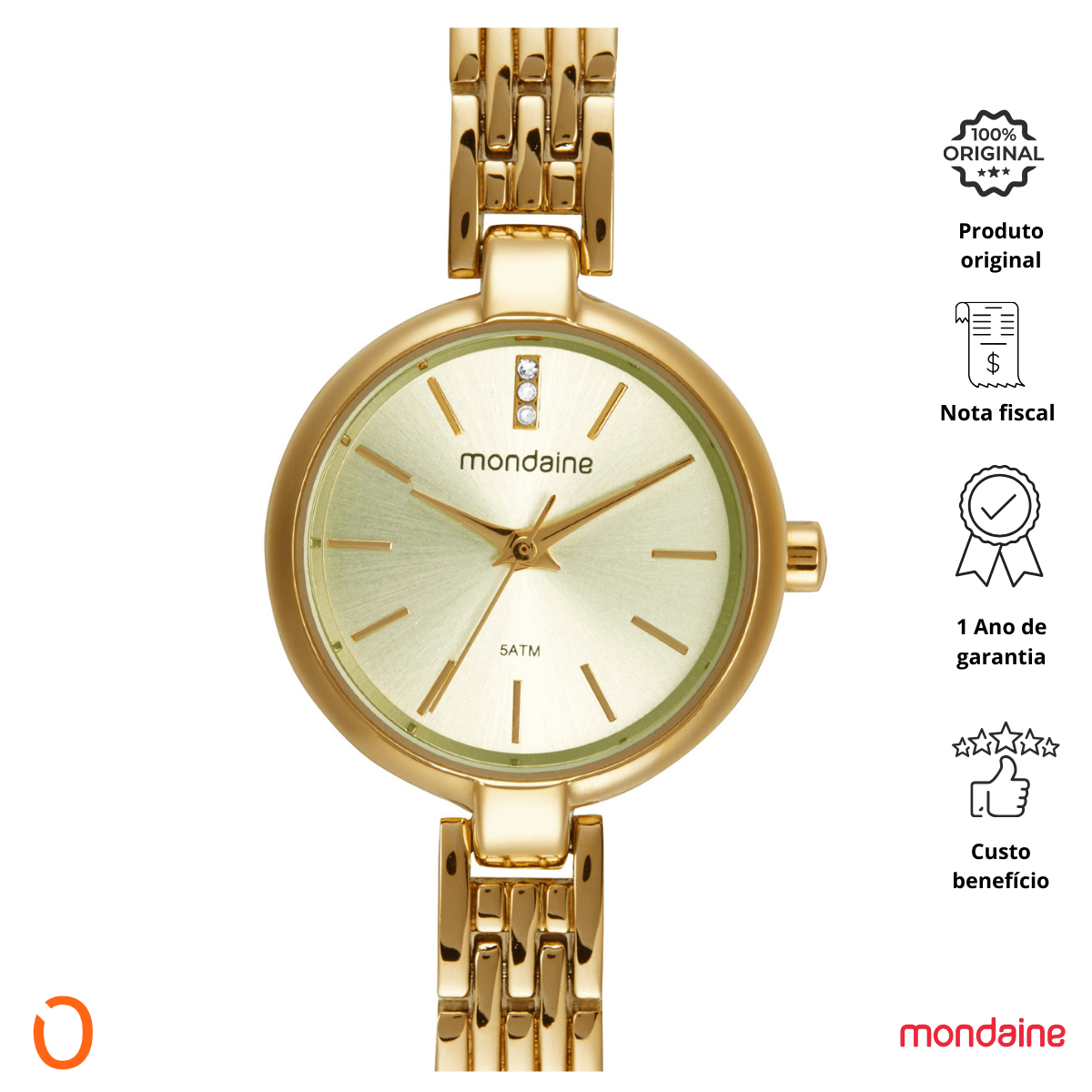 Relógio Mondaine Feminino Analógico 32752LPMVDM1 D Micro Aço - Imagem 2