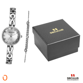 Relógio Seculus Feminino Analógico 77275L0SKNB3K1 Aço Kit P