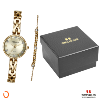 Relógio Seculus Feminino Analógico 77275LPSKDB1K1 D Kit P