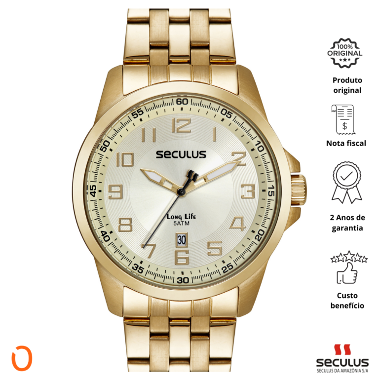 Relógio Seculus Masculino Analógico 44200GPSVDA2 D F Champ - Imagem 2