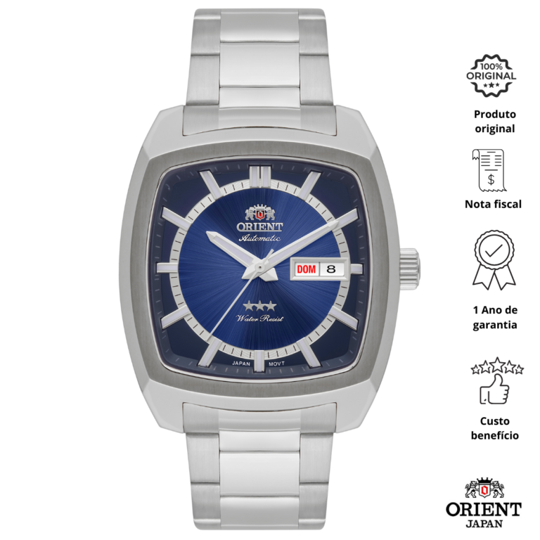 Relógio Masculino Orient Automático Quadrado F49ss031 D1SX - Imagem 2