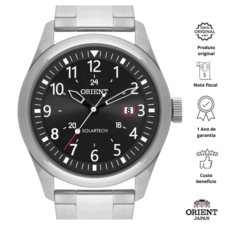 Relógio Orient Masculino SolarTech MBSS1446 P2SX Preto - Image 2