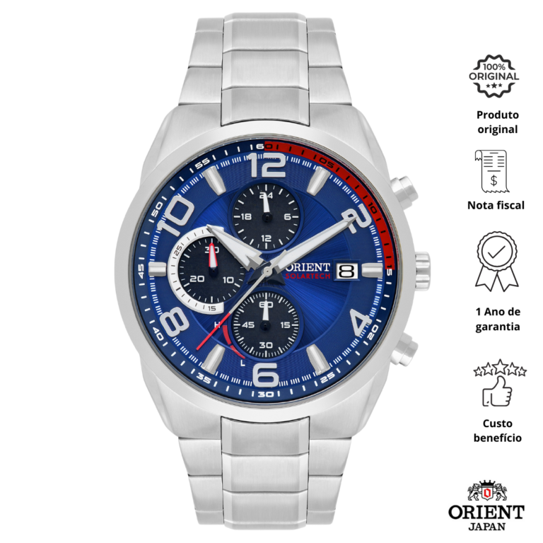 Relógio Orient Masculino SolarTech MBSSC256 D2SX Cronografo - Imagem 3