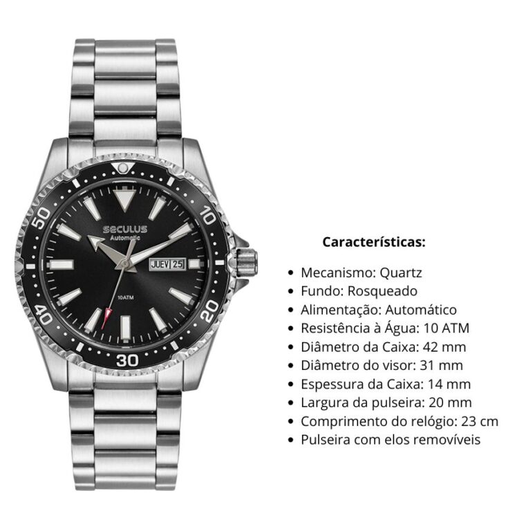Relógio Seculus Masculino automático 44237G0SVNA1 - Imagem 4