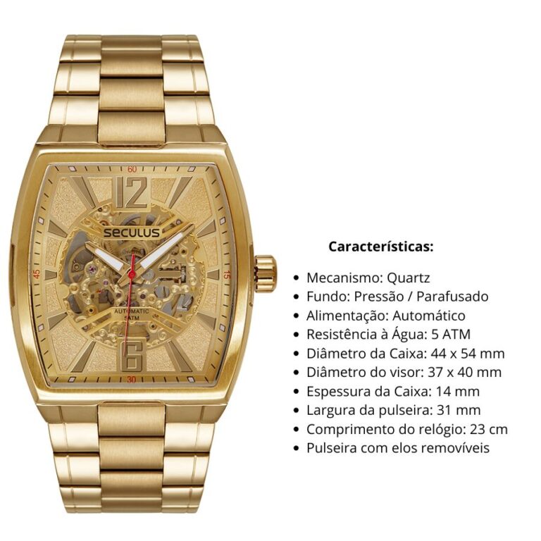 Relógio Seculus Masculino automático 23719GPSVDA1 - Imagem 4