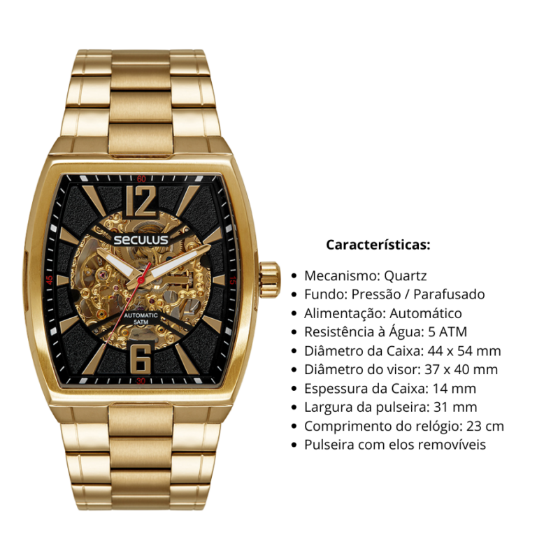 Relógio Seculus Masculino automático 23719GPSVDA2 - Imagem 4