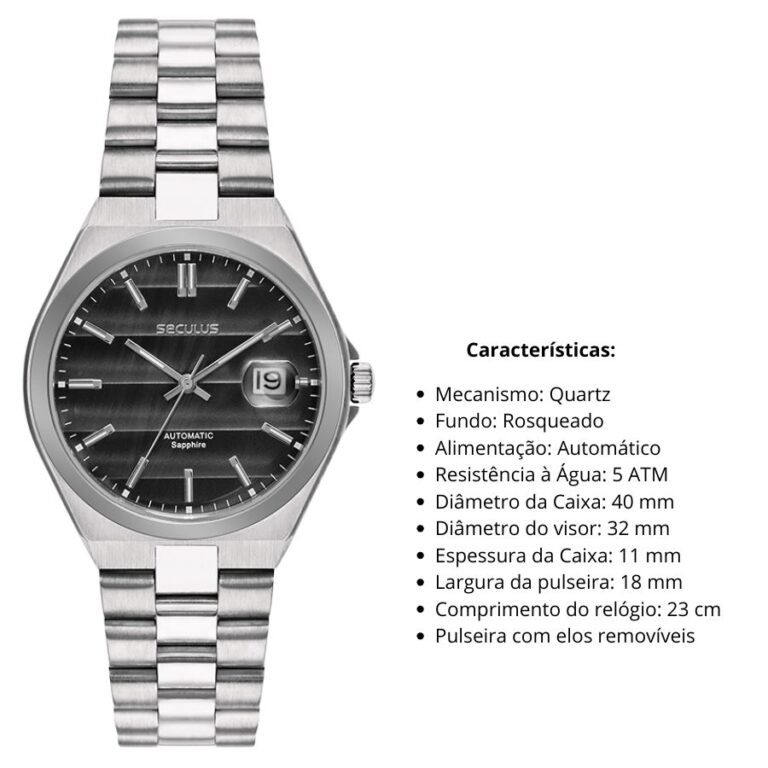 Relógio Seculus Masculino automático 77313G0SVNA1 - Imagem 5