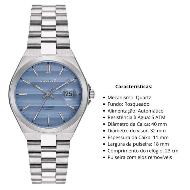 Relógio Seculus Masculino automático 77313G0SVNA2 - Imagem 3