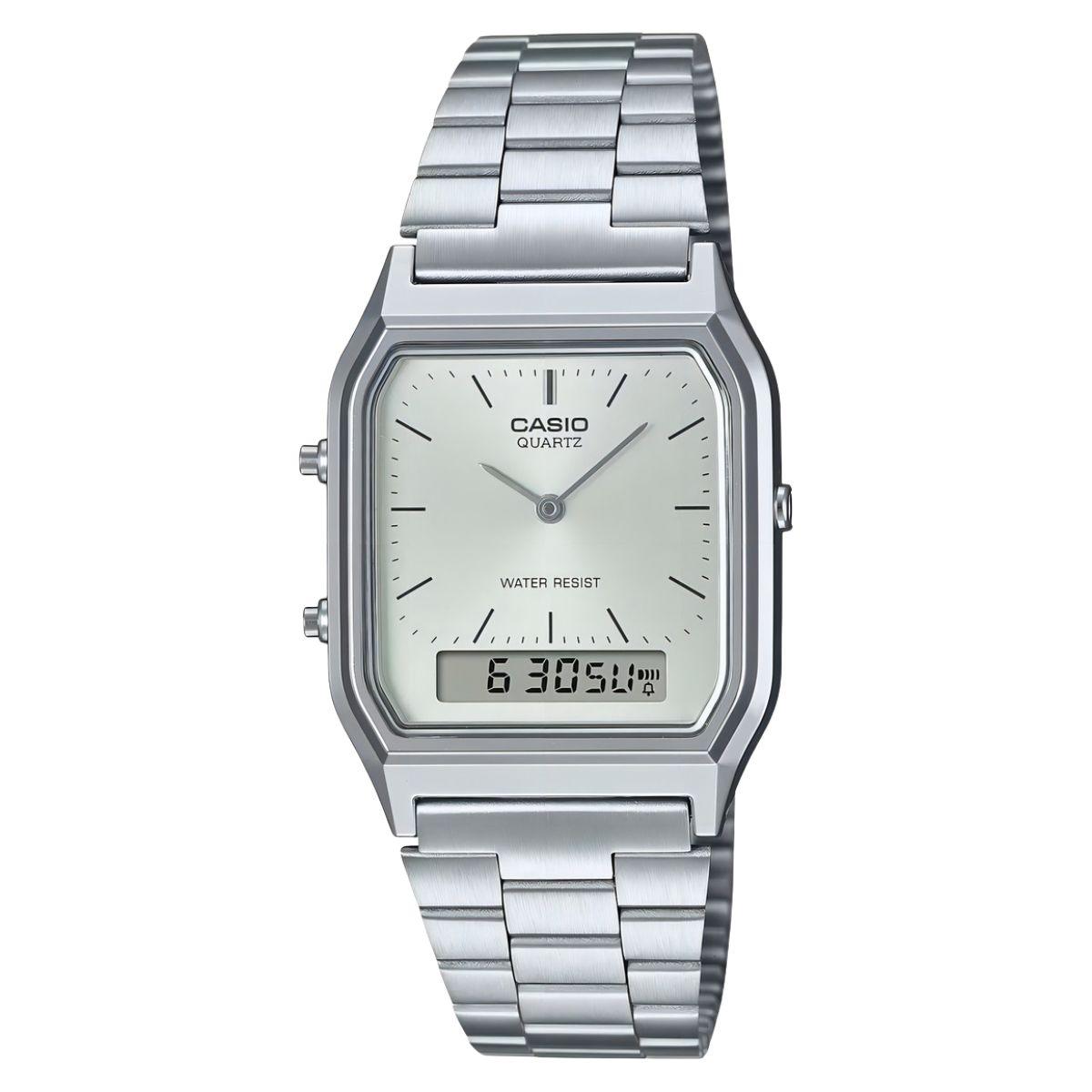 Relógio Casio Vintage Unissex AQ-230A-7AMQYDF-SC Prata