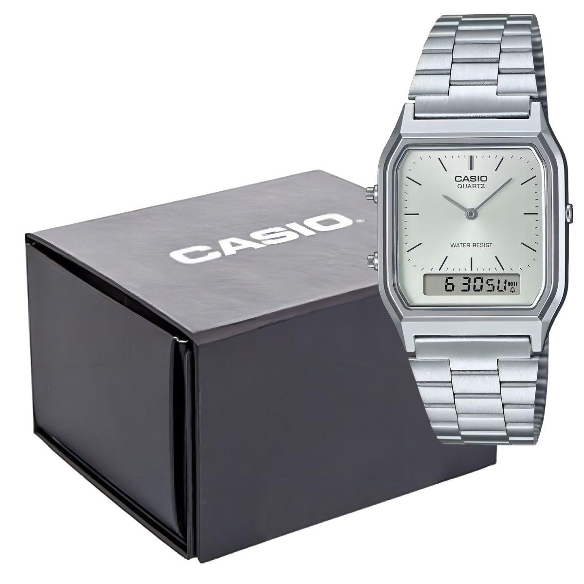 Relógio Casio Vintage Unissex AQ-230A-7AMQYDF-SC Prata - Imagem 6